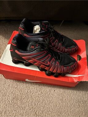 Nike Shox Running Sneakers - Black & Red Gradient
